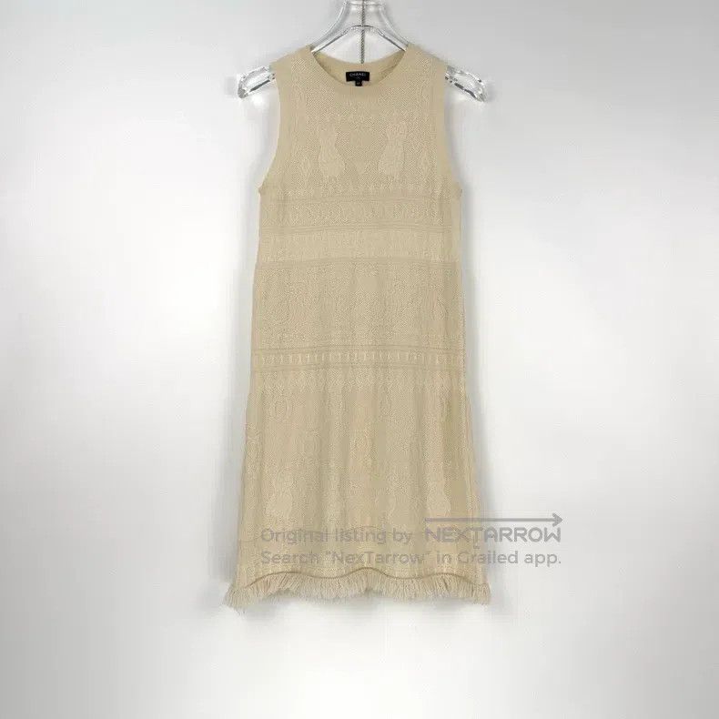 Chanel Chanel Beige tassel cashmere dress Size XXS / US 00 / IT 34 - 3 Thumbnail
