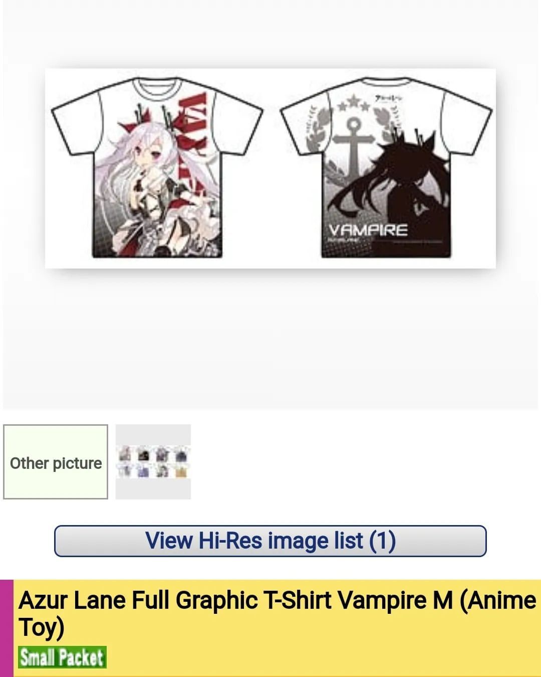 Anime × Japanese Brand Azur Lane Vampire AOP Jersey Anime Game Tees Size US L / EU 52-54 / 3 - 9 Thumbnail