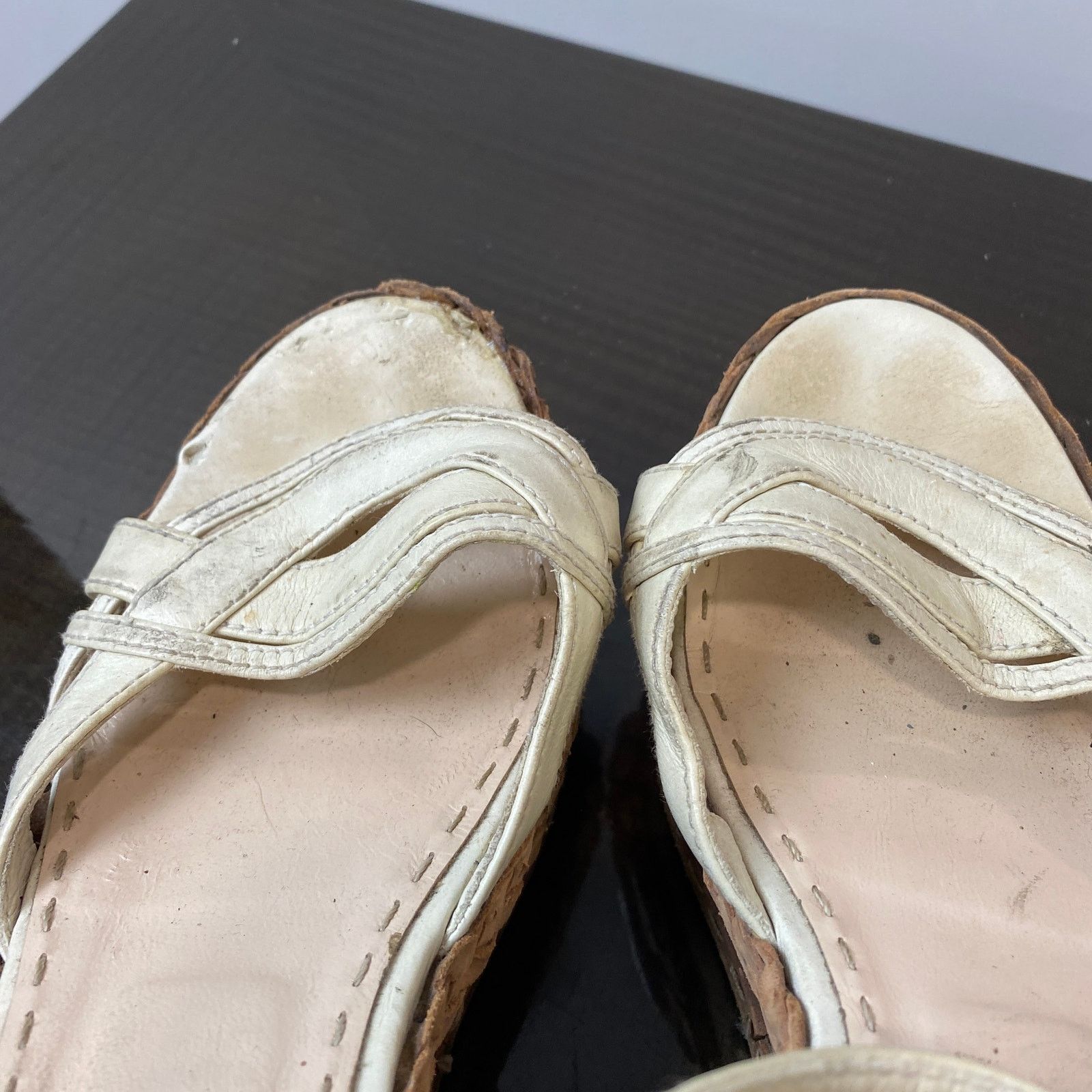 Prada Prada Cork Wedge Leather Ankle Strap Sandals Women's 40.5 Size US 10.5 / IT 40.5 - 12 Thumbnail
