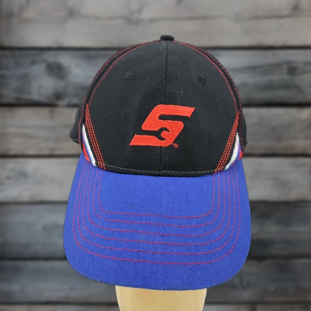 Vintage VINTAGE Snap-On Tools Snapback Hat blue and black K Products Hat Mens Adjustable Blue Black Size ONE SIZE - 1 Thumbnail