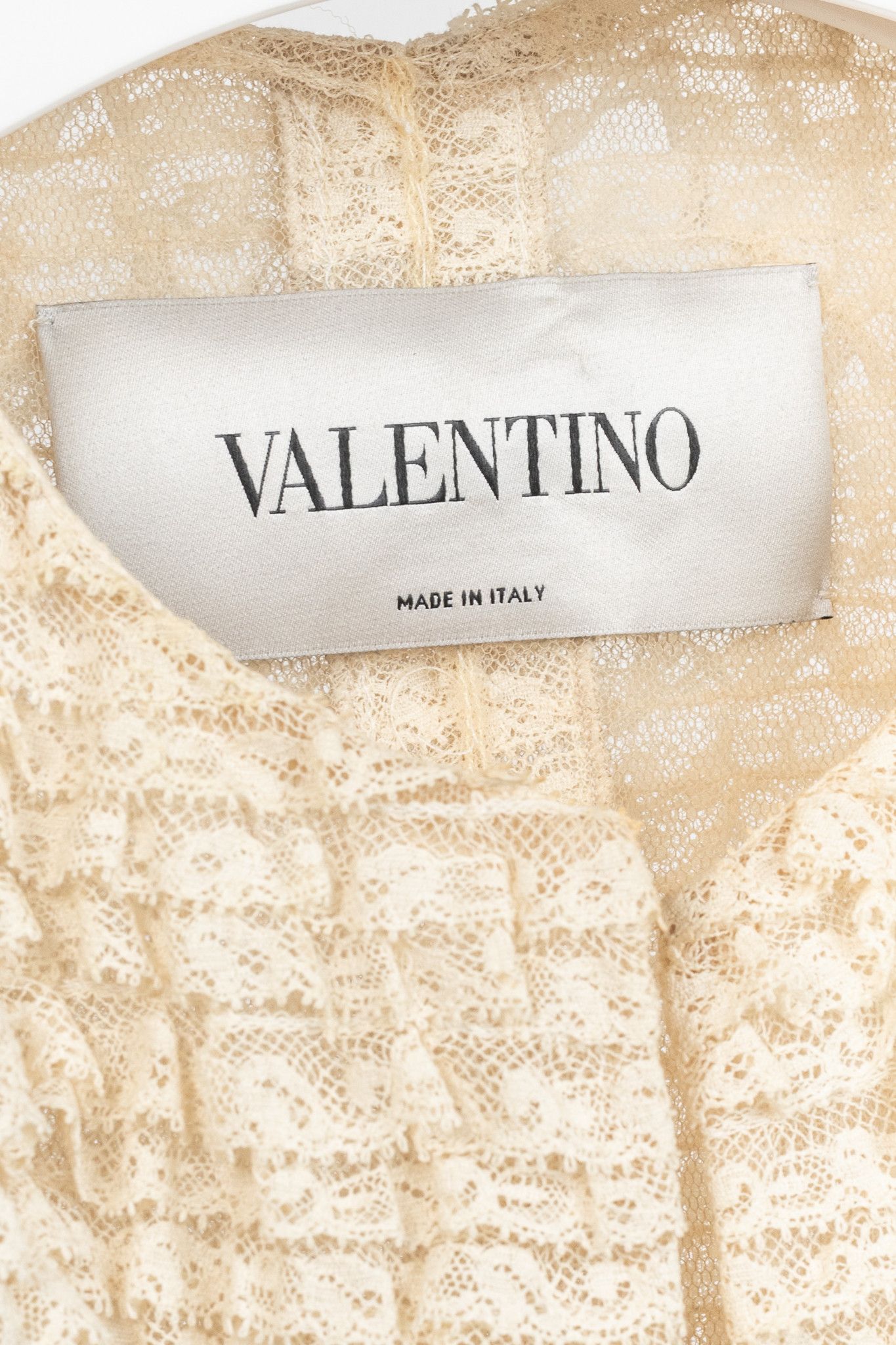 Valentino Valentino Cream Lace-Ruffle Zip Jacket Size M / US 6-8 / IT 42-44 - 4 Thumbnail