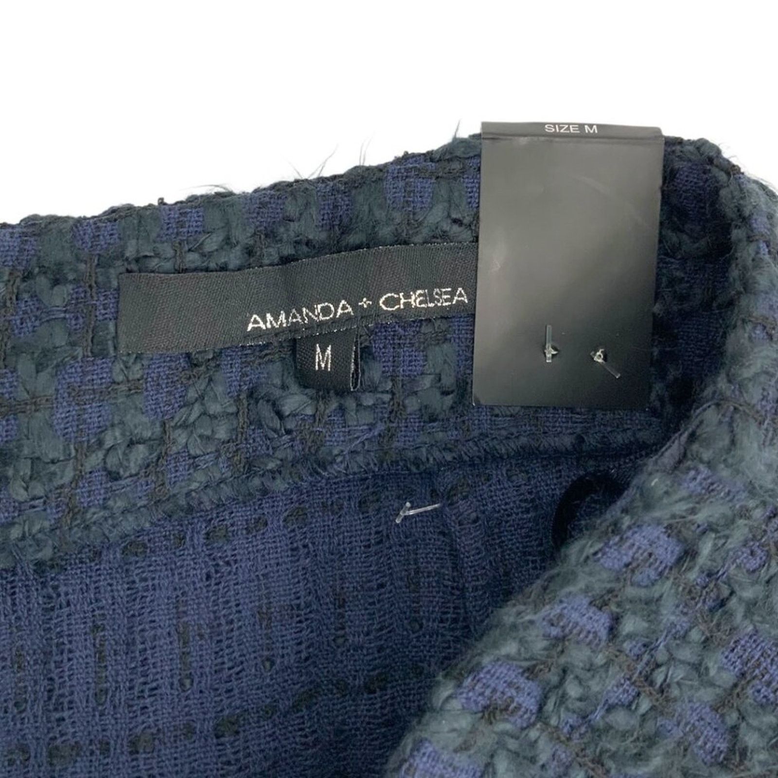Other Amanda + Chelsea Blue Boucle Tweed Pencil Skirt Medium NWT Size 29" - 3 Thumbnail