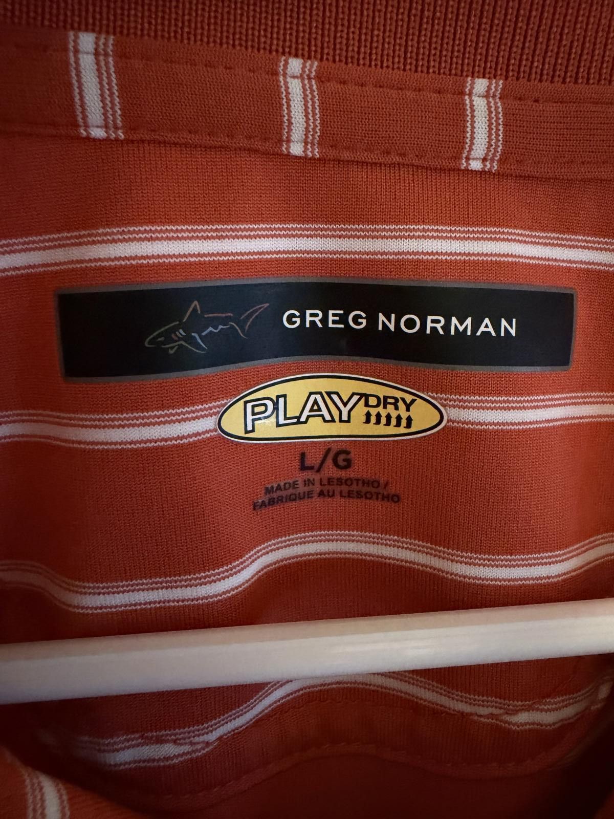 Greg Norman Greg Norman Play Dry Orange Striped Polo Shirt Size L Size US L / EU 52-54 / 3 - 2 Thumbnail