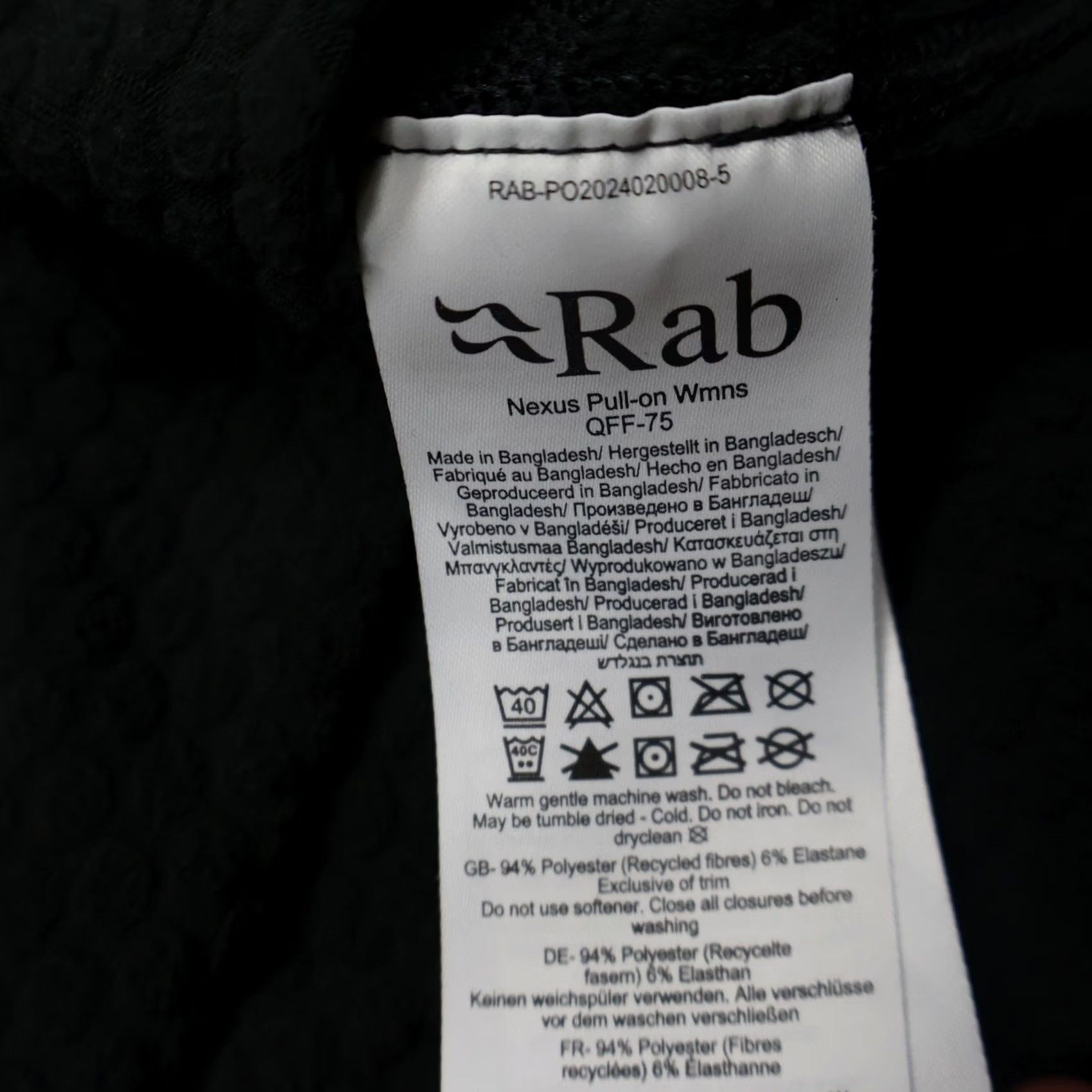 Rab Rab Womens Small Black Nexus Stretch Fleece Midlayer Pull-On Size S / US 4 / IT 40 - 5 Thumbnail