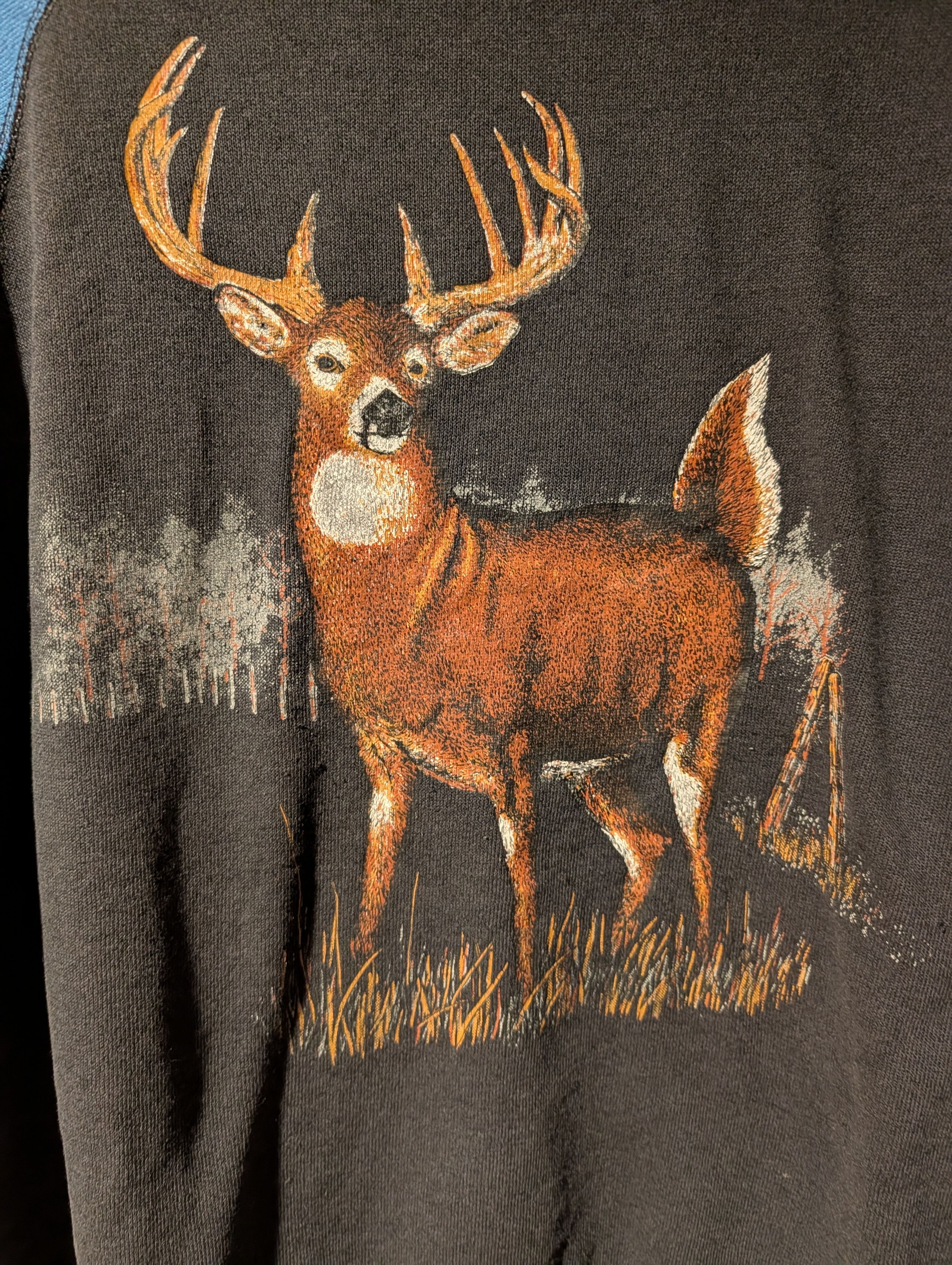 Arts & Science VTG 90s Tultex Deer Sweatshirt Men’s M Boxy Fit Blue Sleeves Size US M / EU 48-50 / 2 - 2 Thumbnail