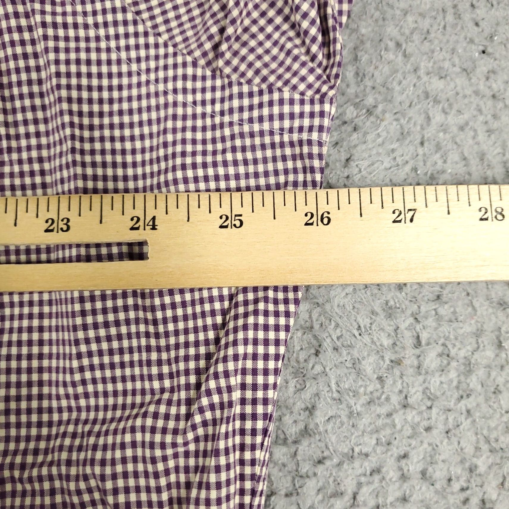 Ralph Lauren Ralph Lauren Dress Shirt Mens 16.5 Purple Check Long Sleeve Button-Down Regular Fit Size 42R - 6 Thumbnail