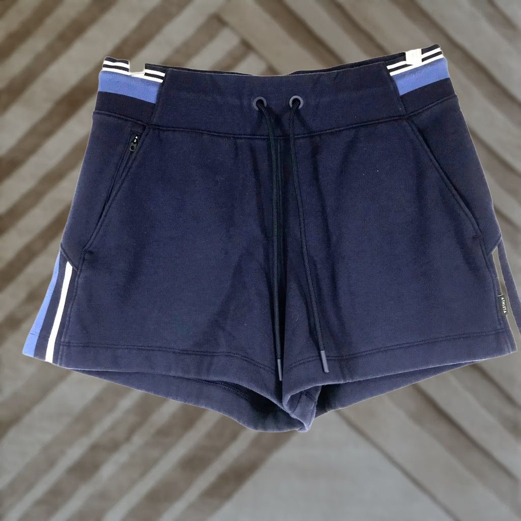 Athleta ATHLETA - Womens Small - Navy Polyester Blend Drawstring Waist Shorts Size 28" / US 6 / IT 42 - 1 Thumbnail