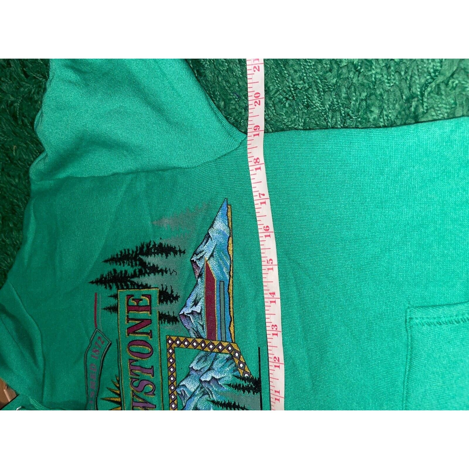 Jerzees Vintage Yellowstone Hoodie Nature Green Jerzees 80s VTG M Size US M / EU 48-50 / 2 - 13 Thumbnail