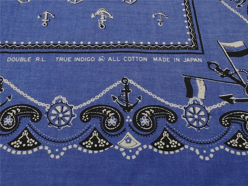 RRL Ralph Lauren RRL INDIGO Bandana COTTON Scarf handkerchief Size ONE SIZE - 5 Thumbnail