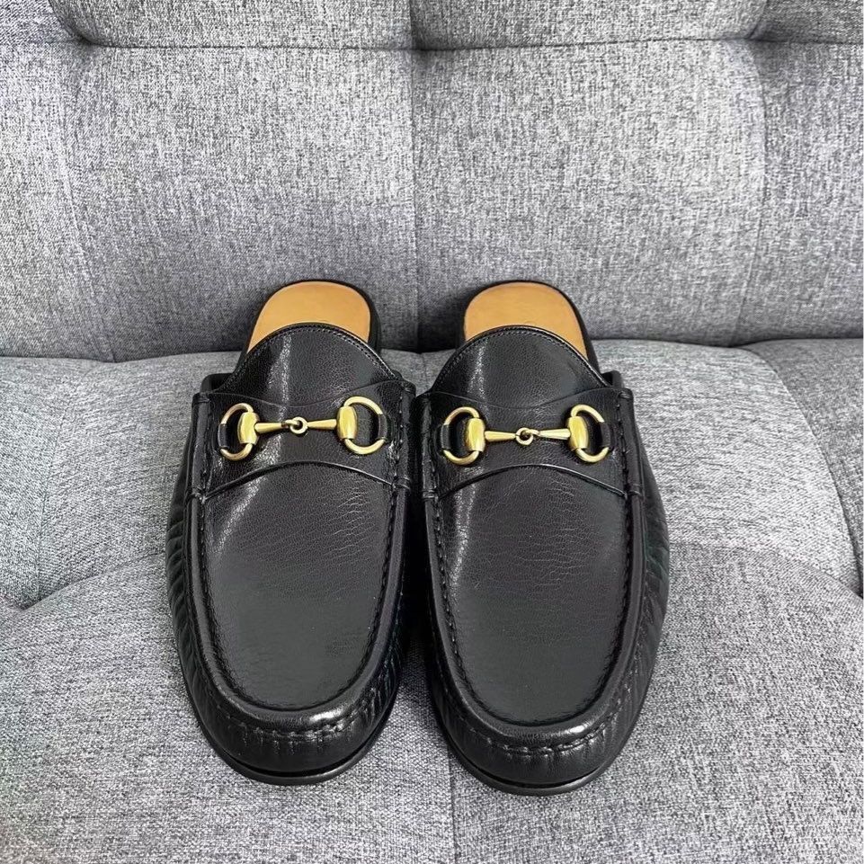Gucci Gucci Black Leather Horsebit Loafers Slip-On Mule Shoes Size Size US 8.5 / IT 38.5 - 8 Thumbnail