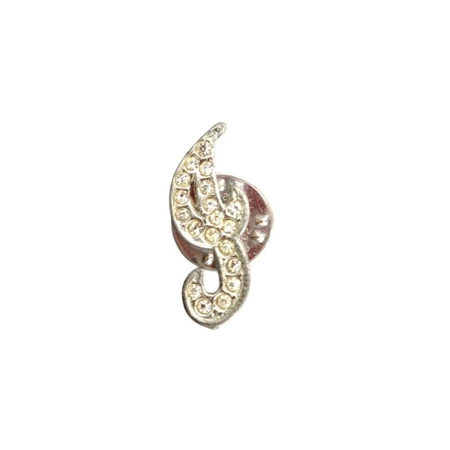 Vintage Vintage Letter J Brooch Rhinestones 1 Inch Jenny Jan Judy Size ONE SIZE - 2 Thumbnail