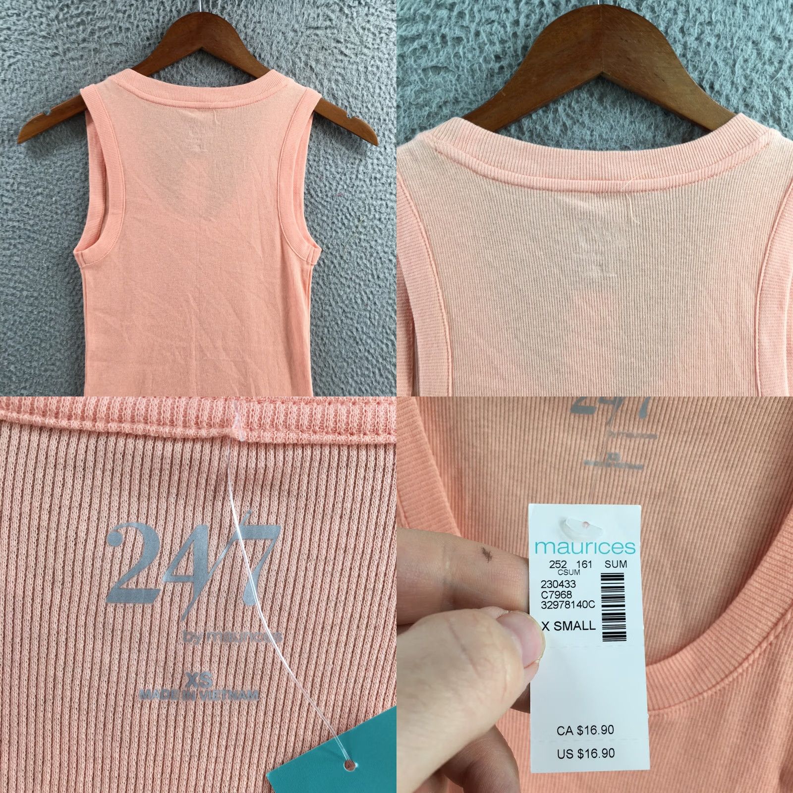 Vintage 24/7 by Maurices Tank Top Womens XS Peach Sleeveless Scoop Neck Pullover NEW Size XS / US 0-2 / IT 36-38 - 8 Thumbnail