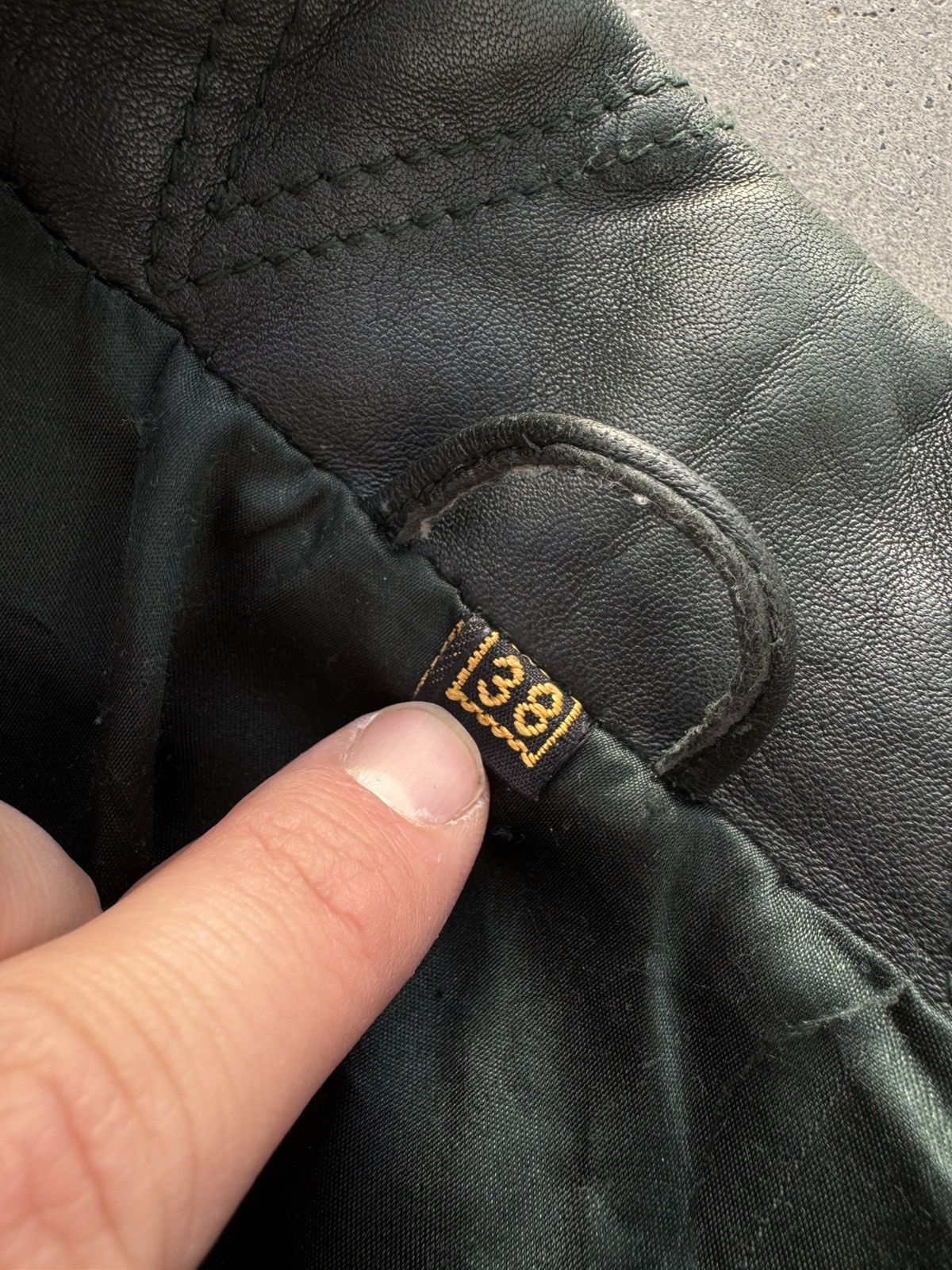 Genuine Leather × Vintage Vintage leather Jacket matrix coat dark green Size US M / EU 48-50 / 2 - 7 Thumbnail