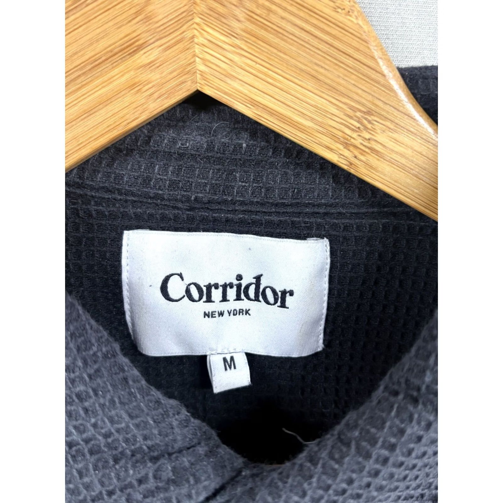 Corridor Shirt Jacket Mens Medium Black Waffle Cotton Kingston, Men's — image 3 of 6
