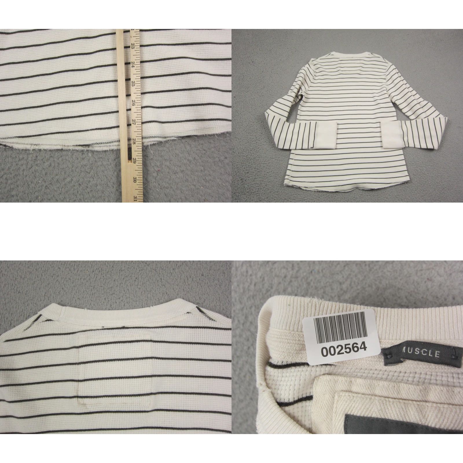 Abercrombie & Fitch VINTAGE Abercrombie & Fitch Shirt Men L Creme Thermal Waffle Stripe 90s Outdoor Vintage Mens Size US L / EU 52-54 / 3 - 8 Thumbnail