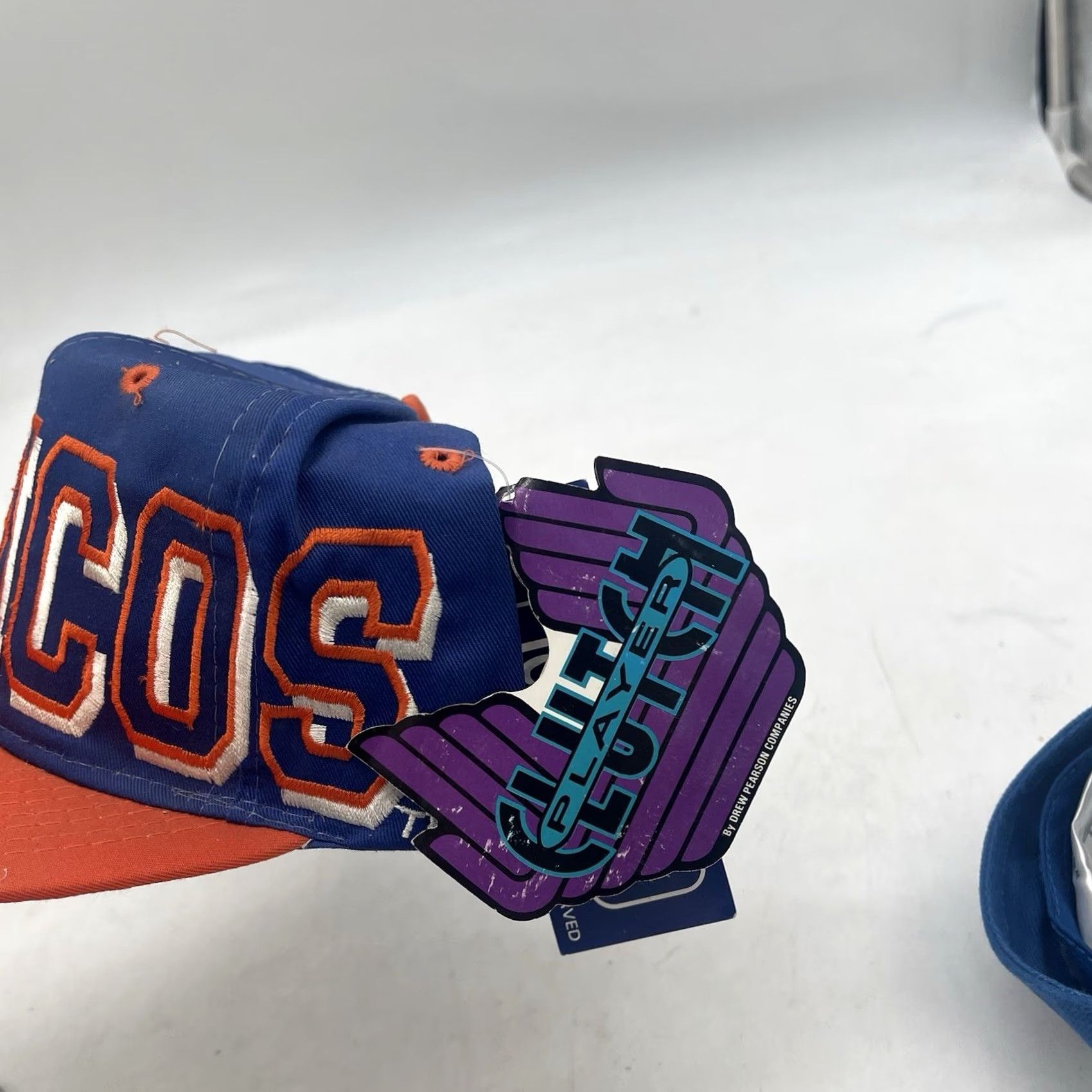 NFL VINTAGE NFL Denver Broncos Snapback Hat OSFA One Size Blue Cotton Canvas 90s Theme Mens Size ONE SIZE - 2 Thumbnail