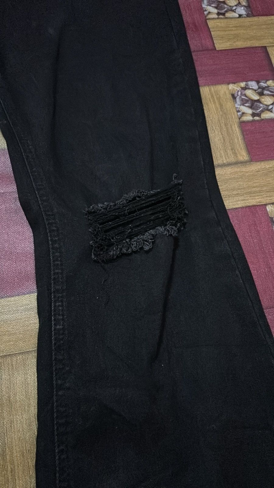 If Six Was Nine × Japanese Brand × Le Grande Bleu (L.G.B.) Wax Jeans Distressed Flare Jeans Size 28" / US 6 / IT 42 - 4 Thumbnail