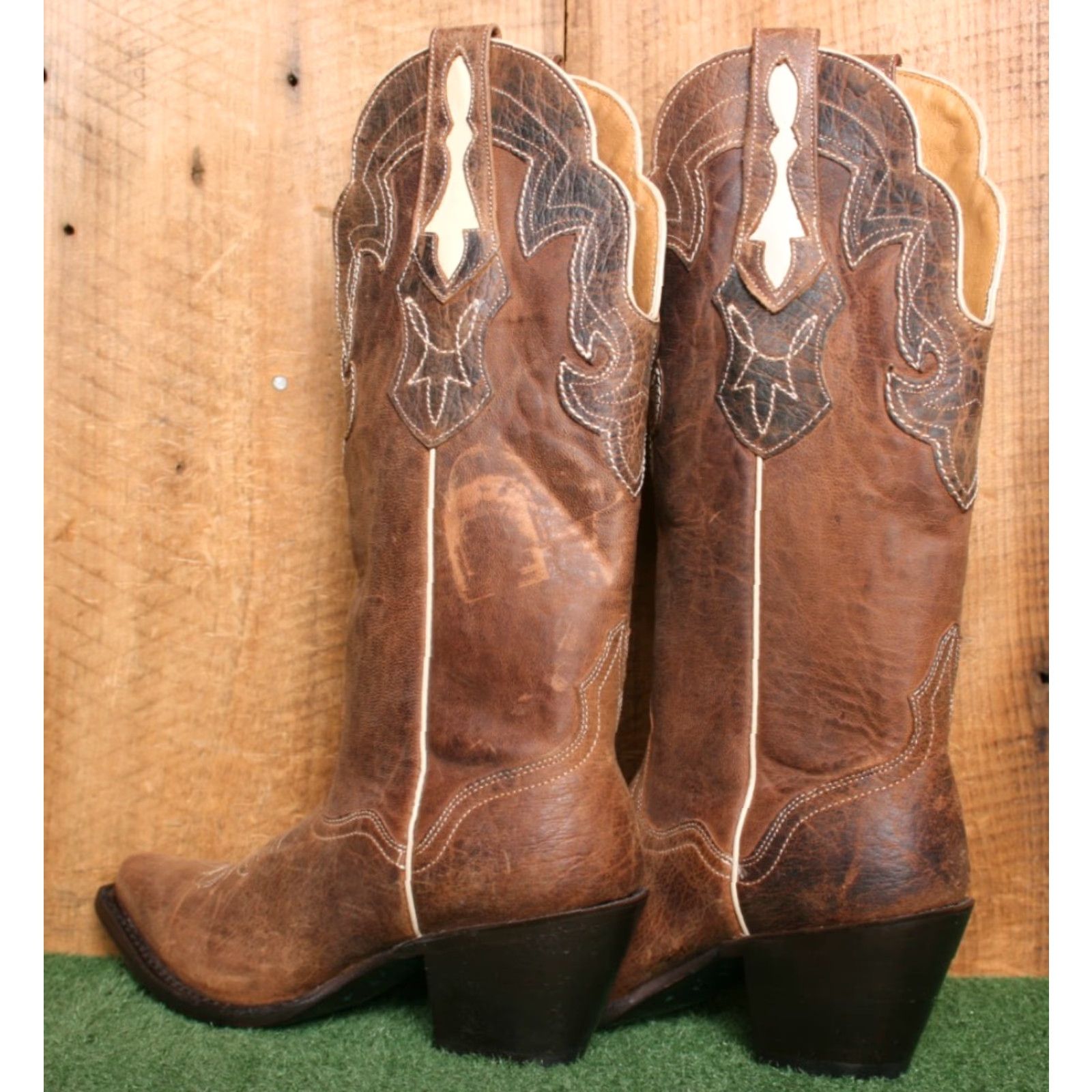 Vintage VINTAGE J.B. DILLON Brown Goat Leather 13" Tall Western Cowgirl Boots Sz. 7.5 B Women Boots Size US 8 / IT 38 - 3 Thumbnail