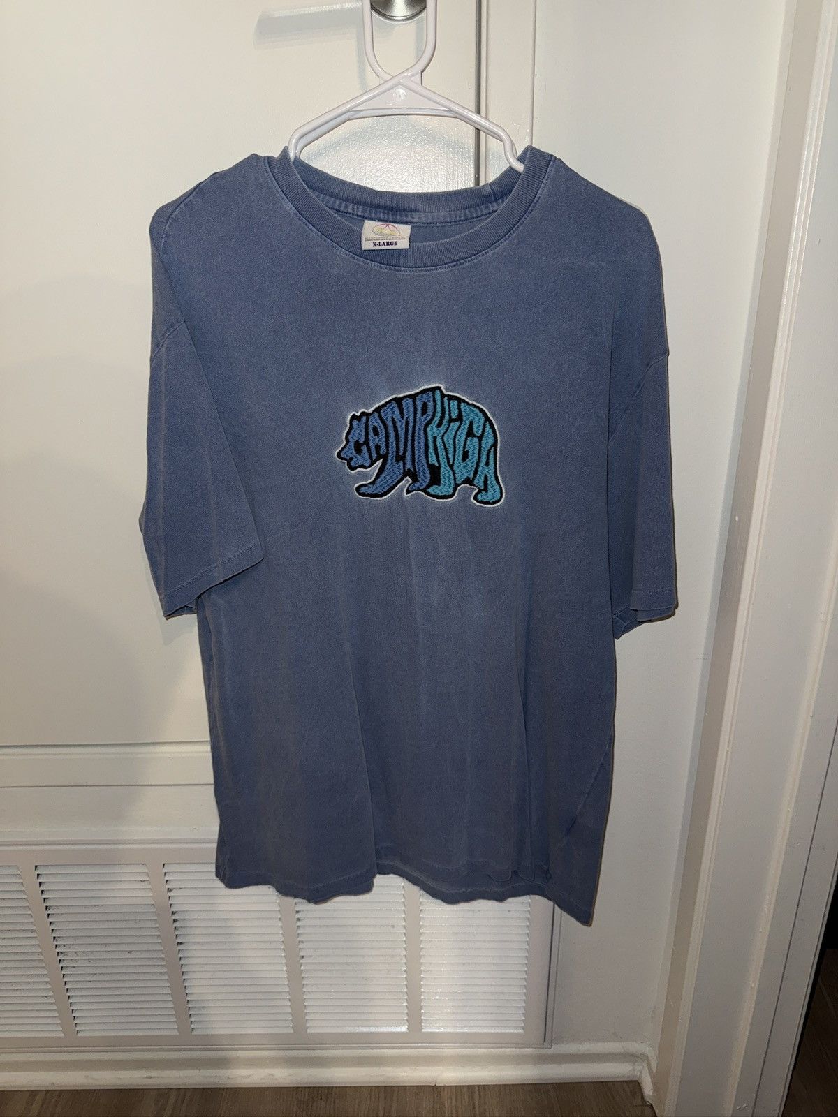 Camp High Camp High Bear Embroidered Faded Blue Tee XL Made in USA Size US XL / EU 56 / 4 - 1 Thumbnail