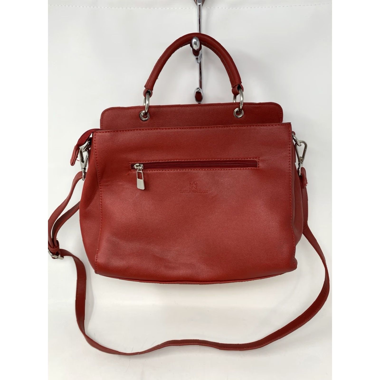 Vintage Karla Hanson Crossbody Bag Red Snake Print Faux Leather Pockets Crossbody Strap Card Holder Vintage No Size M / US 6-8 / IT 42-44 - 4 Thumbnail