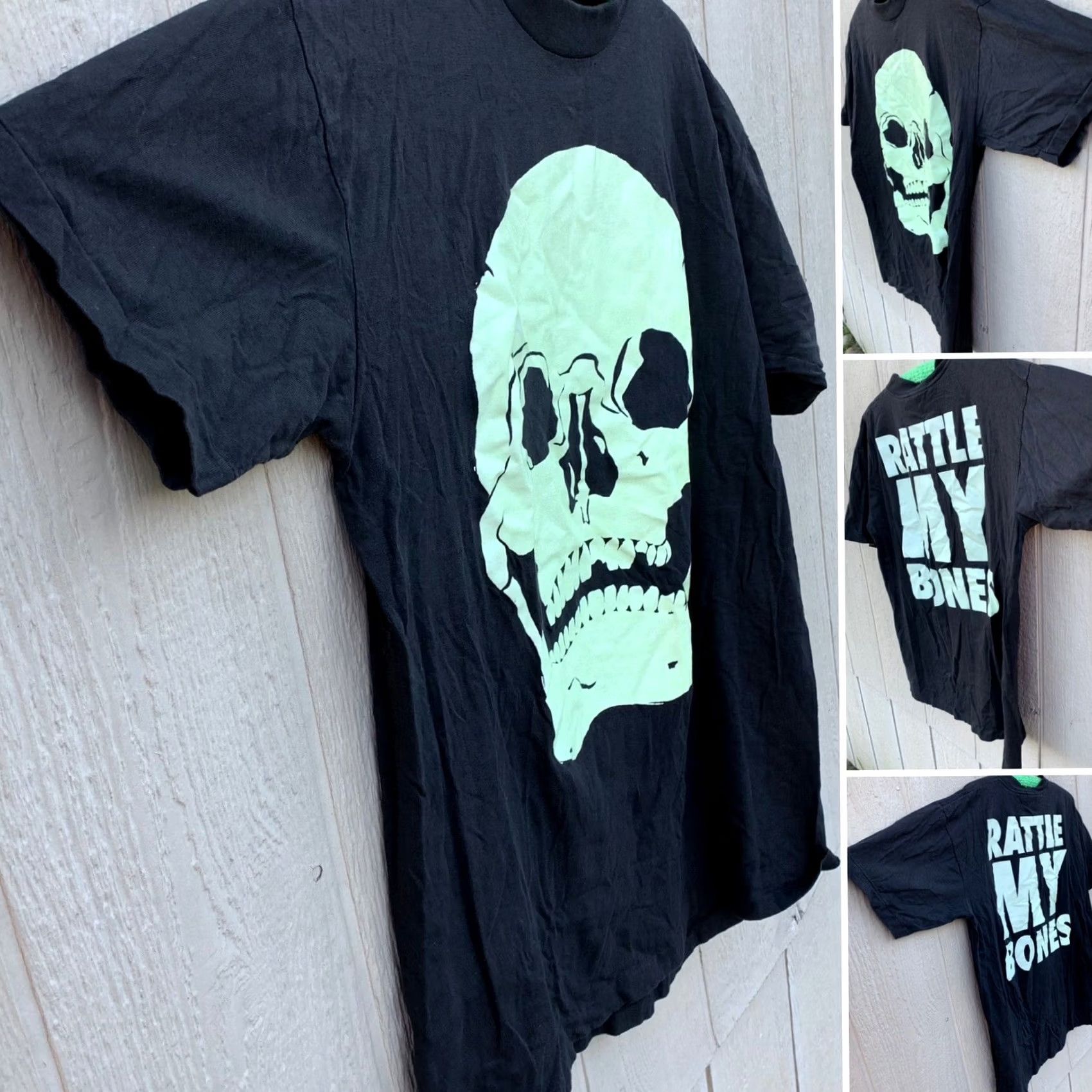 Bones VINTAGE Rattle My Bones t shirt skull glow In the dark graphics 90s Y2K XL Men Size US XL / EU 56 / 4 - 2 Thumbnail