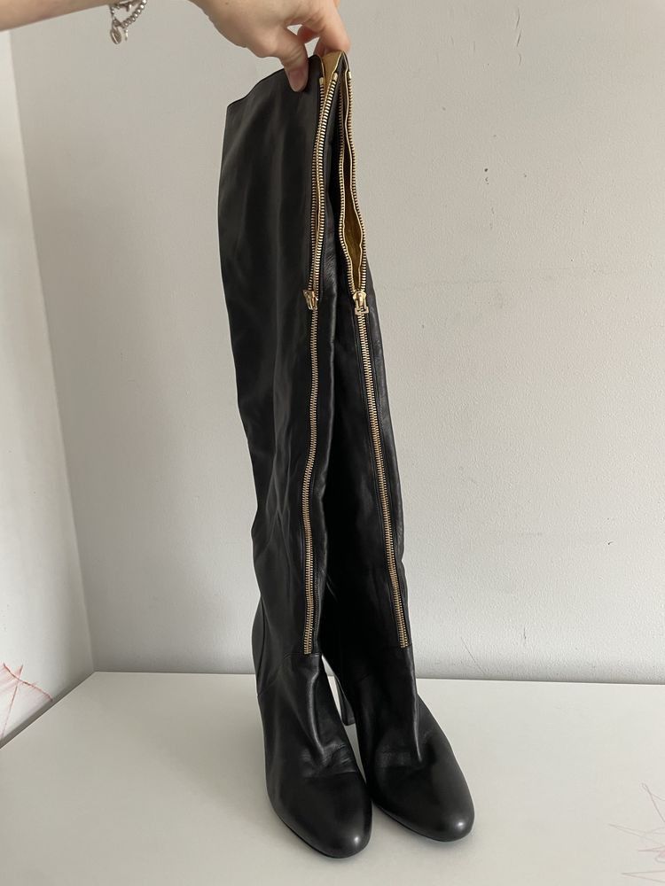 Yves Saint Laurent Yves Saint Laurent Zip Leather High Boots Size US 10.5 / IT 40.5 - 2 Thumbnail
