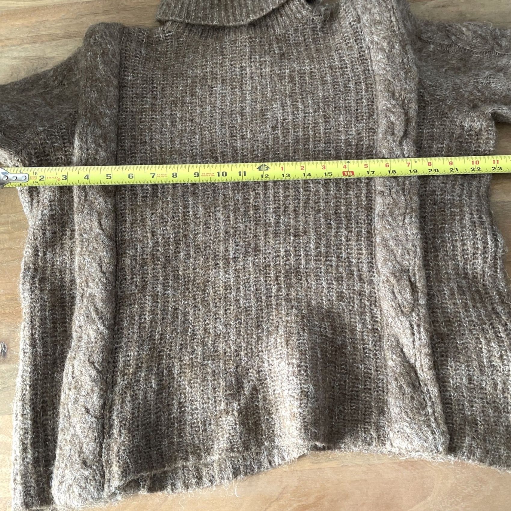 Vintage Object Sweater Womens Large Brown Cable-Knit Turtleneck Pullover Size L / US 10 / IT 46 - 8 Thumbnail
