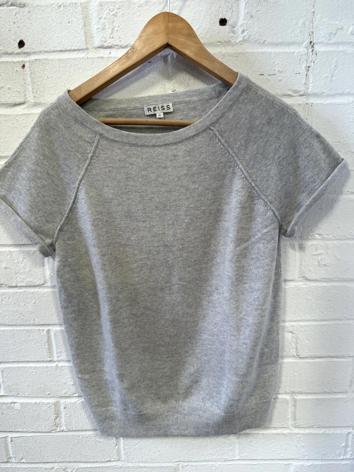 Reiss Reiss Soft Grey Short Sleeve Top - Size S Size XS / US 0-2 / IT 36-38 - 1 Thumbnail