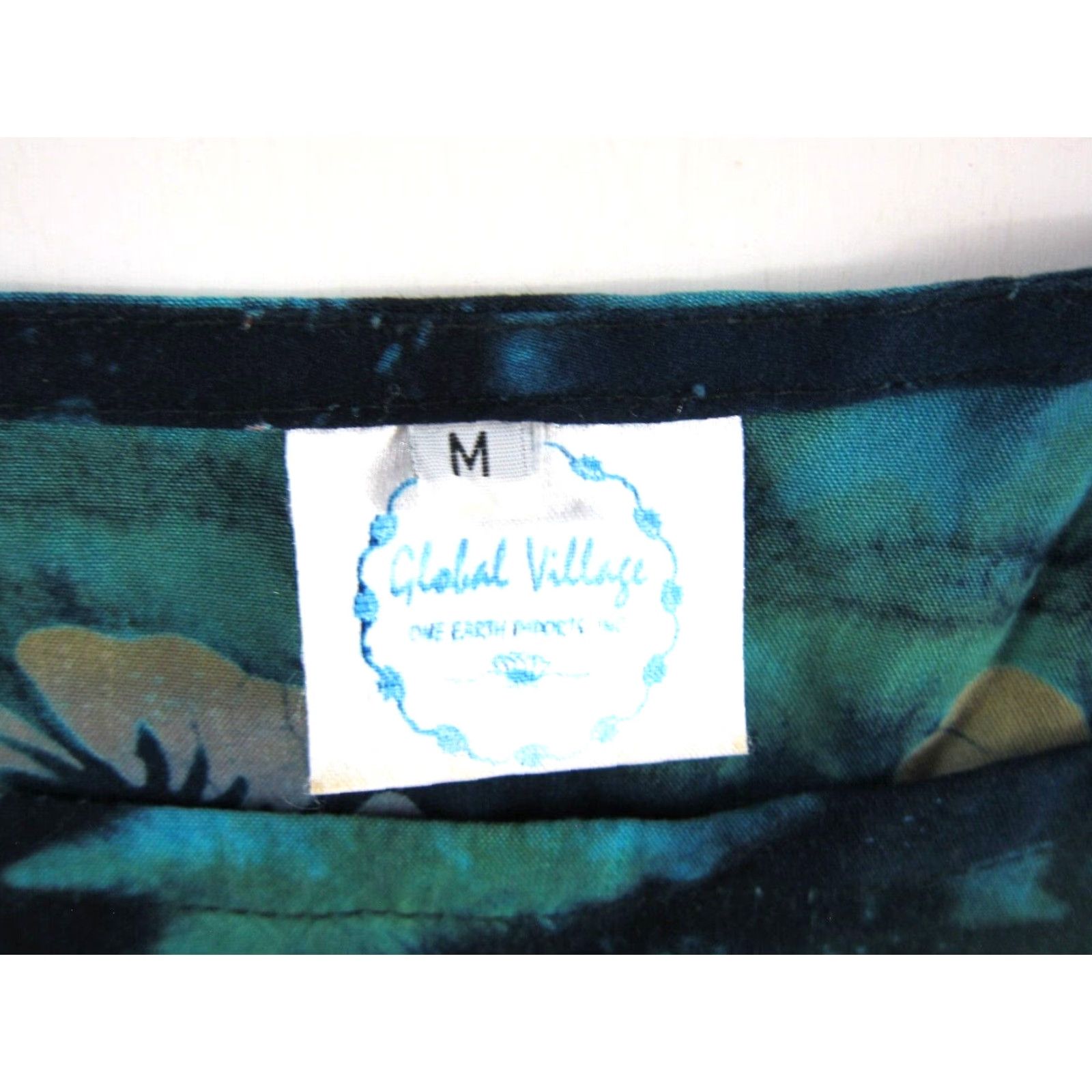 Vintage Vtg Global Village Blouse Long Sleeve Tie Dye Rayon Green M Women Size M / US 6-8 / IT 42-44 - 3 Thumbnail