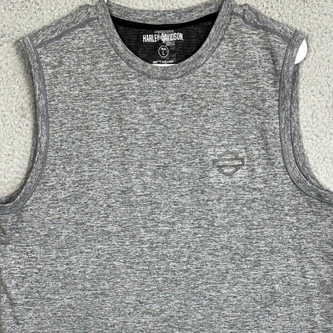 Harley Davidson Harley-Davidson Shirt Mens Large Slim Fit Tank Top Fitted Heather Sleeveless Size US L / EU 52-54 / 3 - 2 Thumbnail