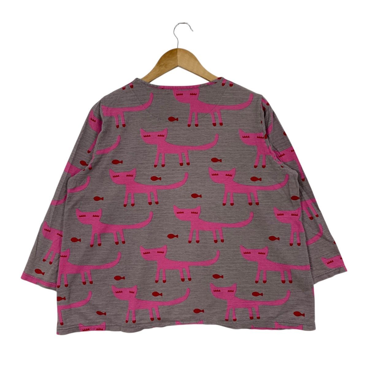 Japanese Brand ATSUKO MATANO Cats Overprint Japanese Brand Oversize Tshirt Size US L / EU 52-54 / 3 - 4 Thumbnail
