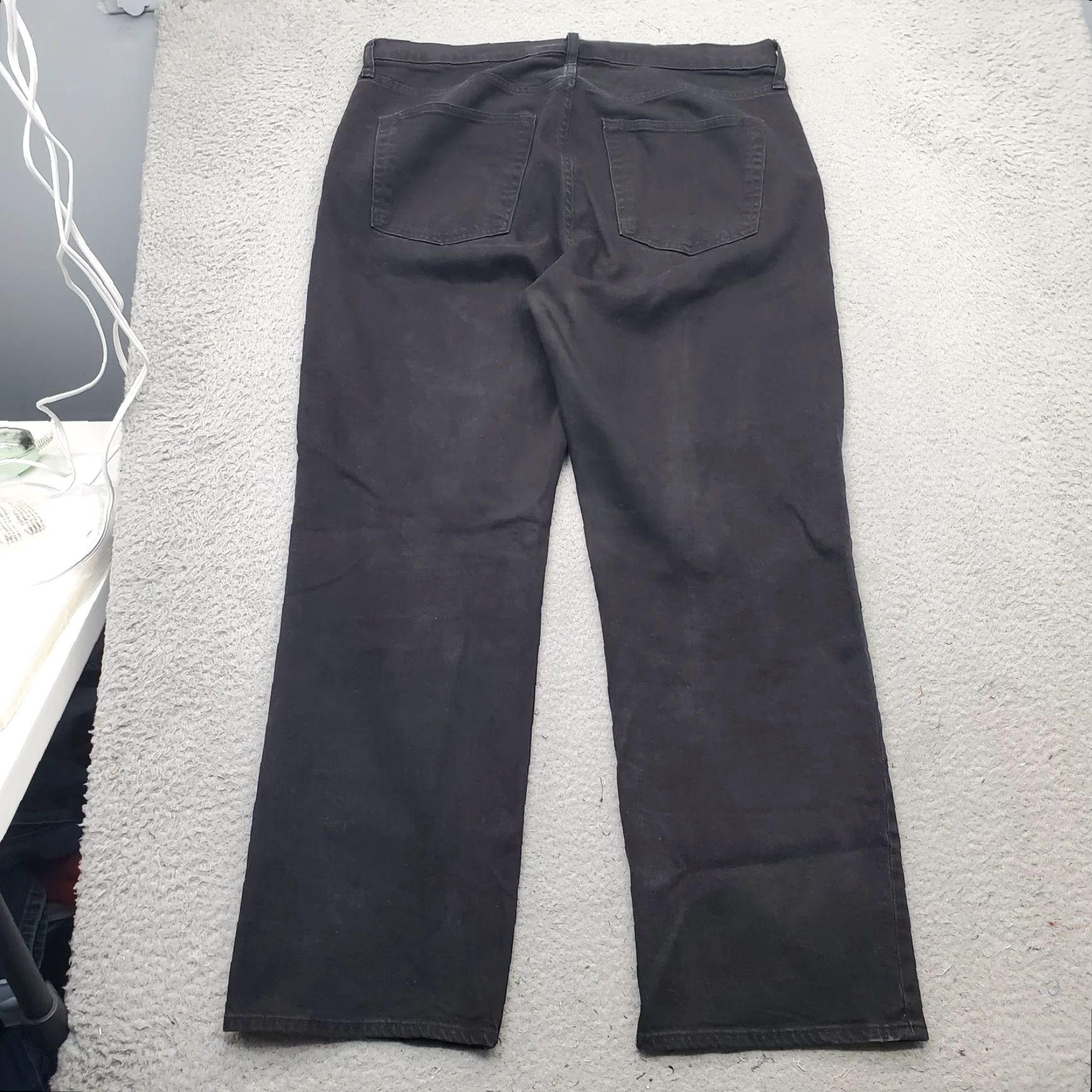 Gap Gap Womens 16 Black Straight Jeans Denim Stretch High-Rise 90s Vintage Boho 5-Pocket Regular Size 16 Size 38" / US 16 / IT 52 - 2 Thumbnail