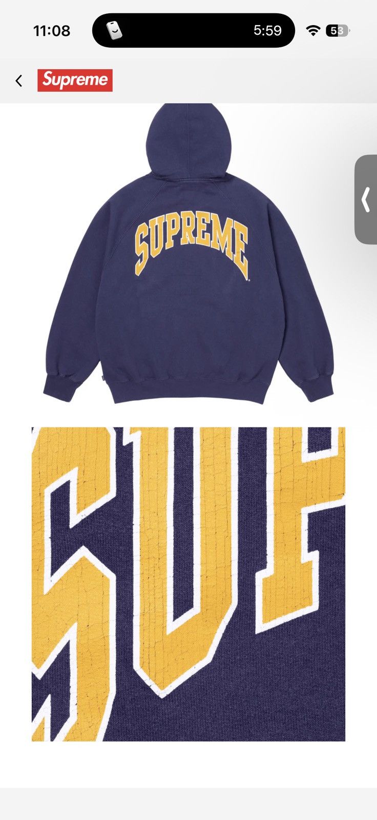 Supreme Supreme cracked raglan hoodie zip up Size US XXL / EU 58 / 5 - 1 Thumbnail