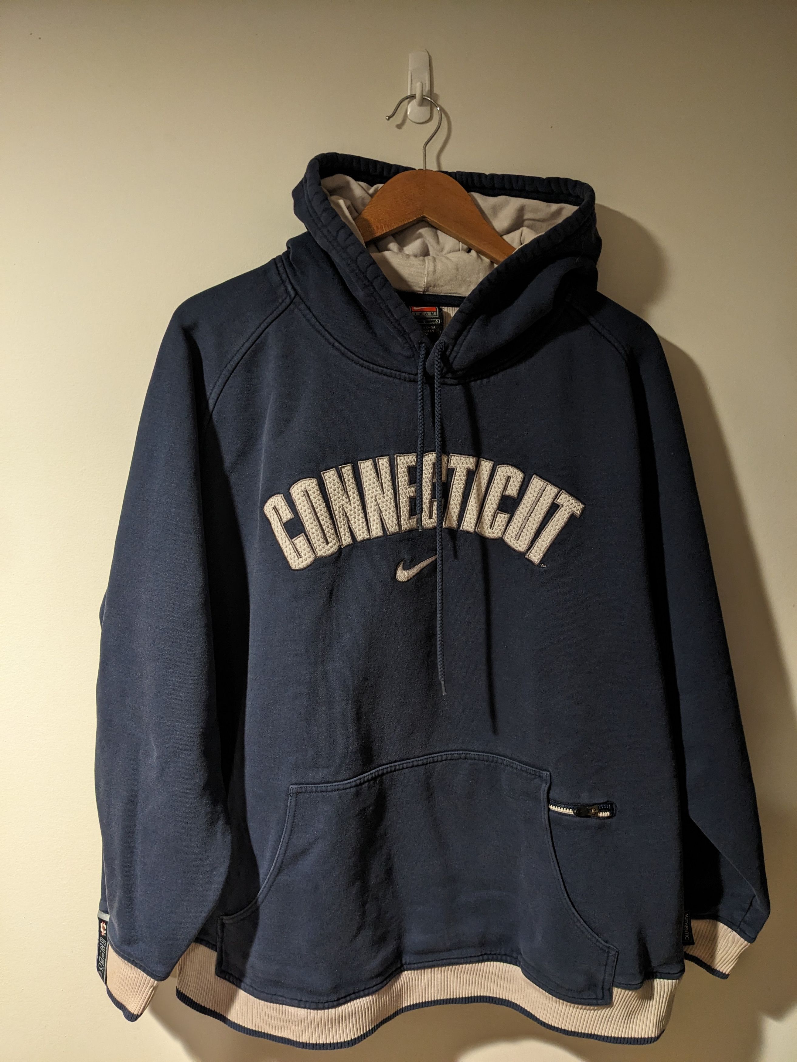 Nike × Vintage Vintage Y2K Connecticut University Nike Center Swoosh Hoodie Size US L / EU 52-54 / 3 - 1 Thumbnail