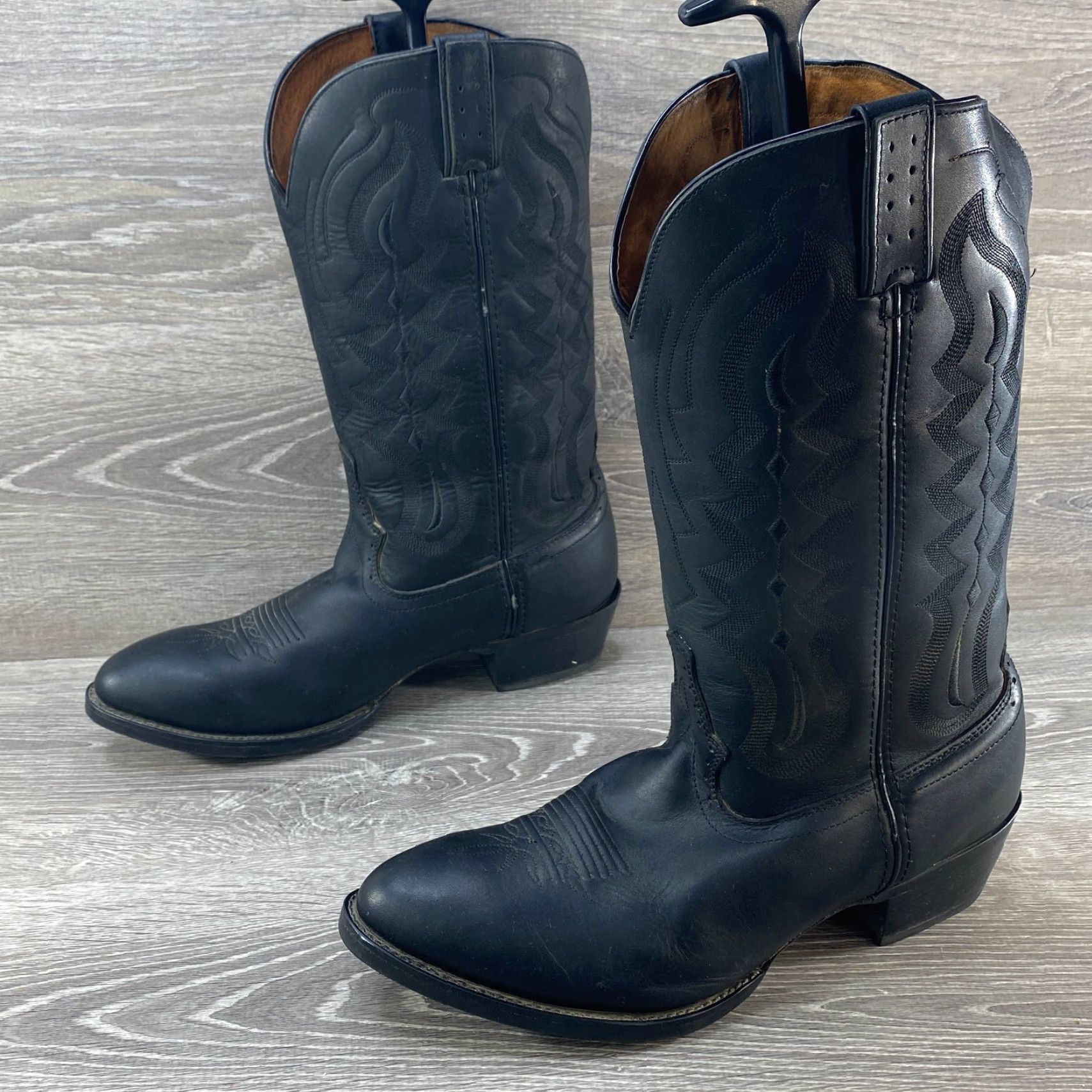 Vintage Road Wolf Mens Cowboy Western Boot Leather Black SZ 10.5 M EU 44 Round Toe Roper Boot Cap Category: Boots Size US 10 / EU 43 - 5 Thumbnail
