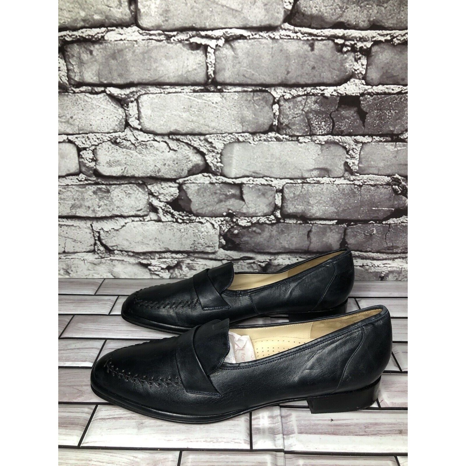 Barker Barker Flex Fine English Shoes Navy Blue Leather Loafers Wom Size US 7.5 / IT 37.5 - 12 Thumbnail