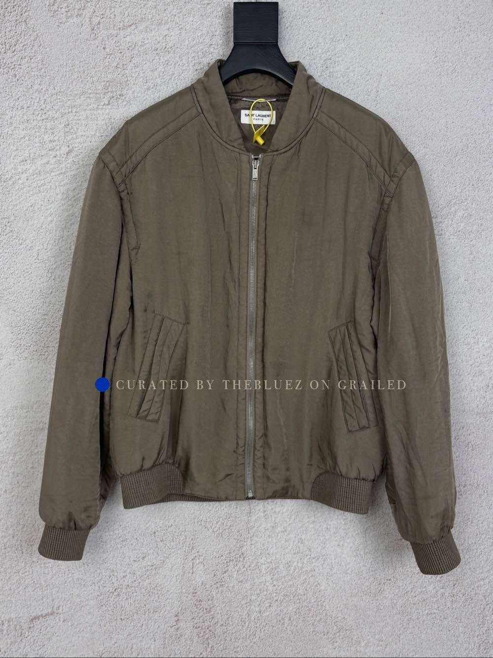 Saint Laurent Paris Stylish Cupro Bomber Jacket in Brown Size US S / EU 44-46 / 1 - 1 Thumbnail