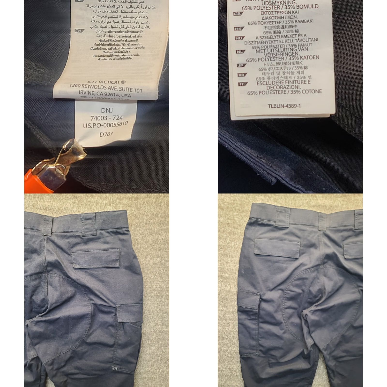 Vintage 5.11 Tactical Pants Mens 38x32 Regular Fit Taclite TDU Ripstop Cargo Straight Inseam 32 Black Size US 38 / EU 54 - 9 Thumbnail