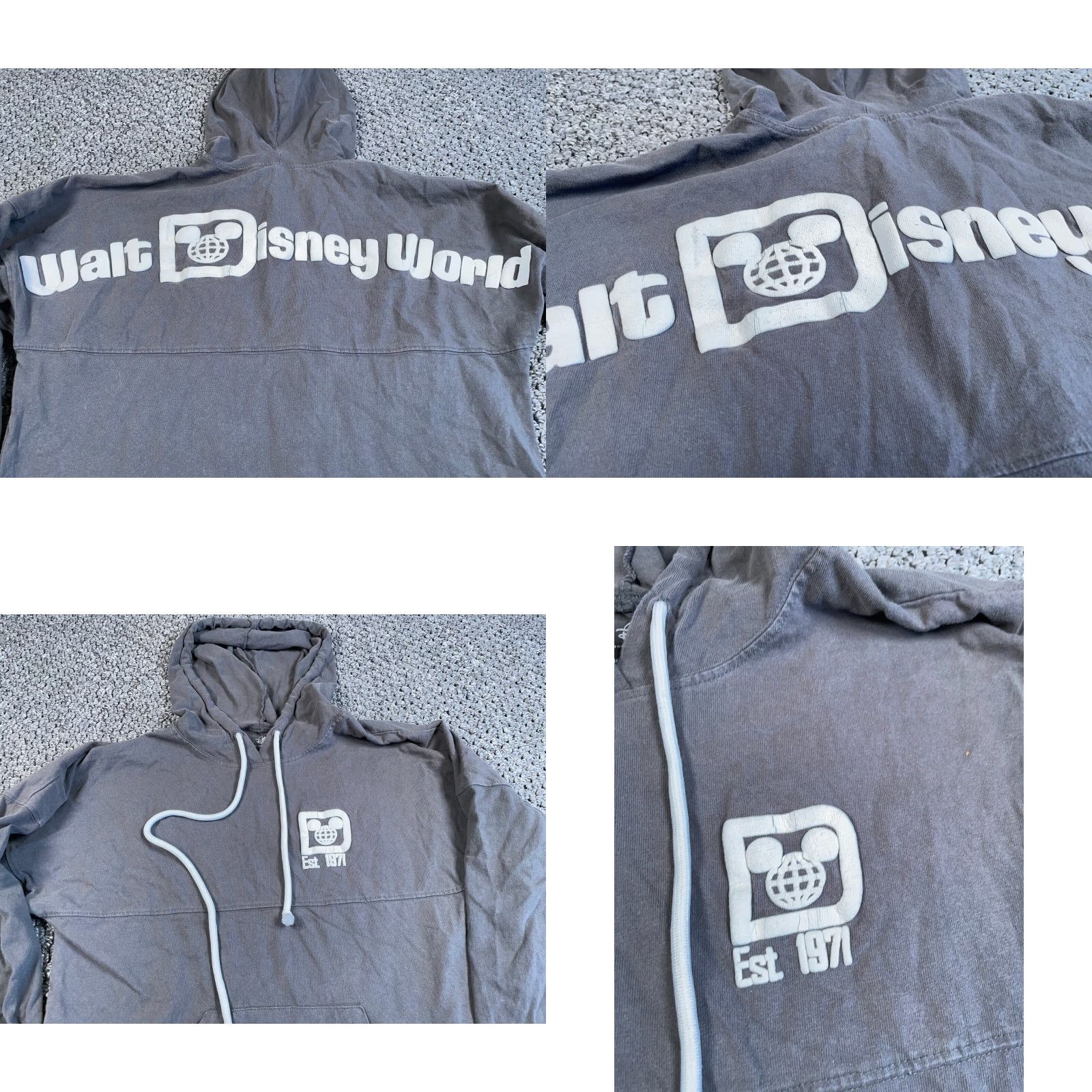 ESPIRIT Spirit Walt Disney World Hoodie Adult Small Dark Gray Graphic Print Pullover 90s Mens Size US S / EU 44-46 / 1 - 8 Thumbnail