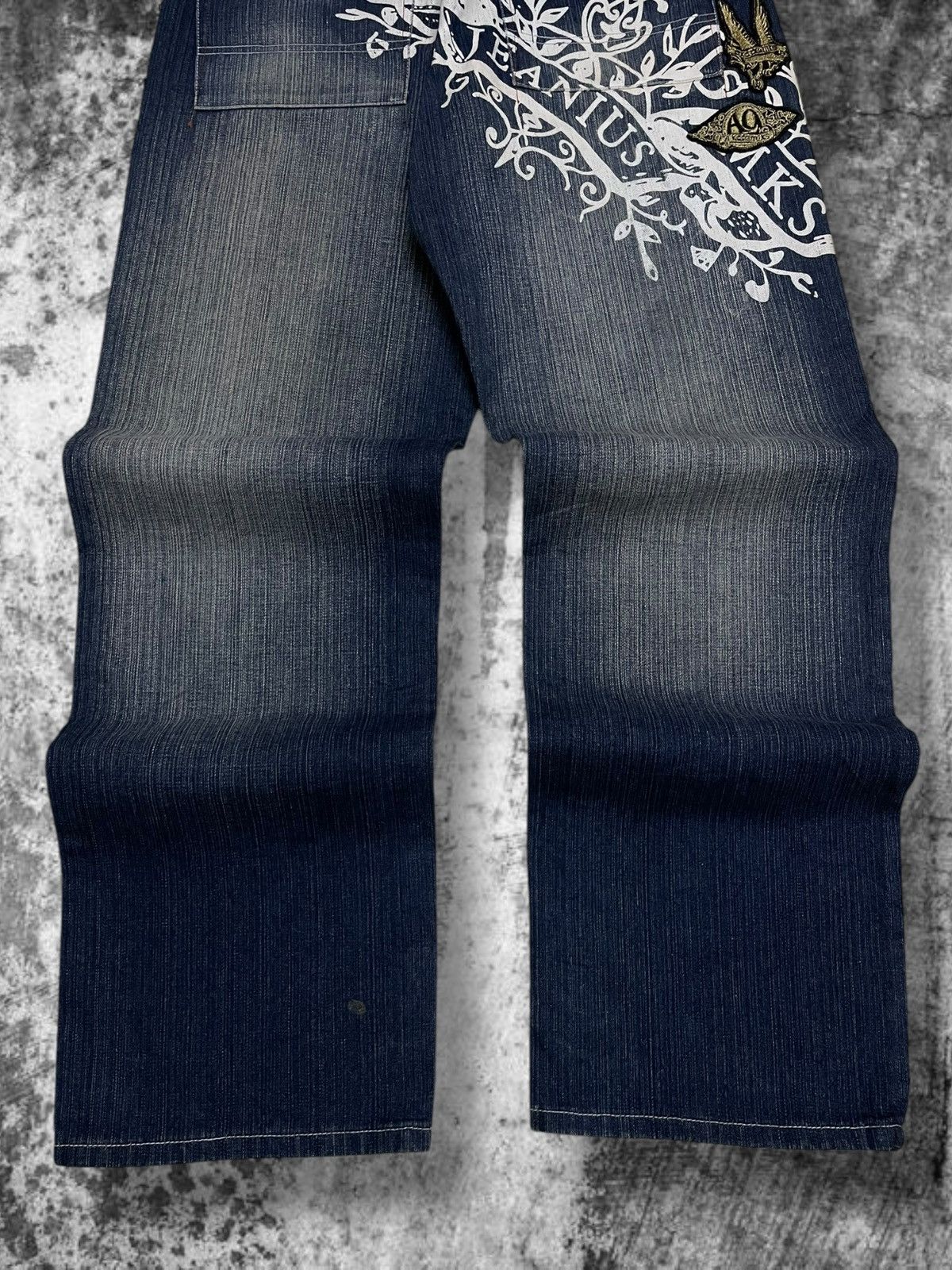 Japanese Brand Vintage Designer 90’s Akcdemiks Art Baggy Streewear Denim Size US 31 - 2 Thumbnail