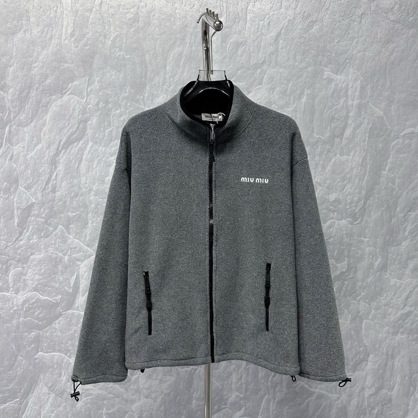 Miu Miu MiuMiu SS25 Embroidered Logo Fleece Jacket Size L / US 10 / IT 46 - 1 Thumbnail