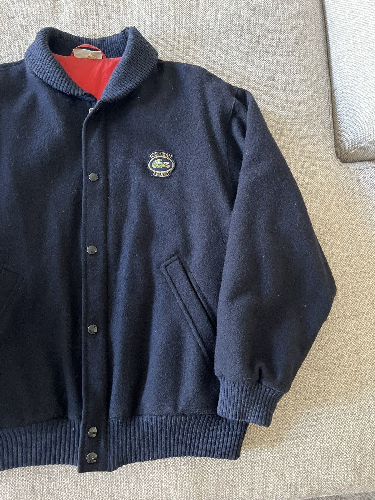 Lacoste × Vintage Vintage 80s 💥 Lacoste Jacket Wool Varsity Bomber Size US XL / EU 56 / 4 - 3 Thumbnail