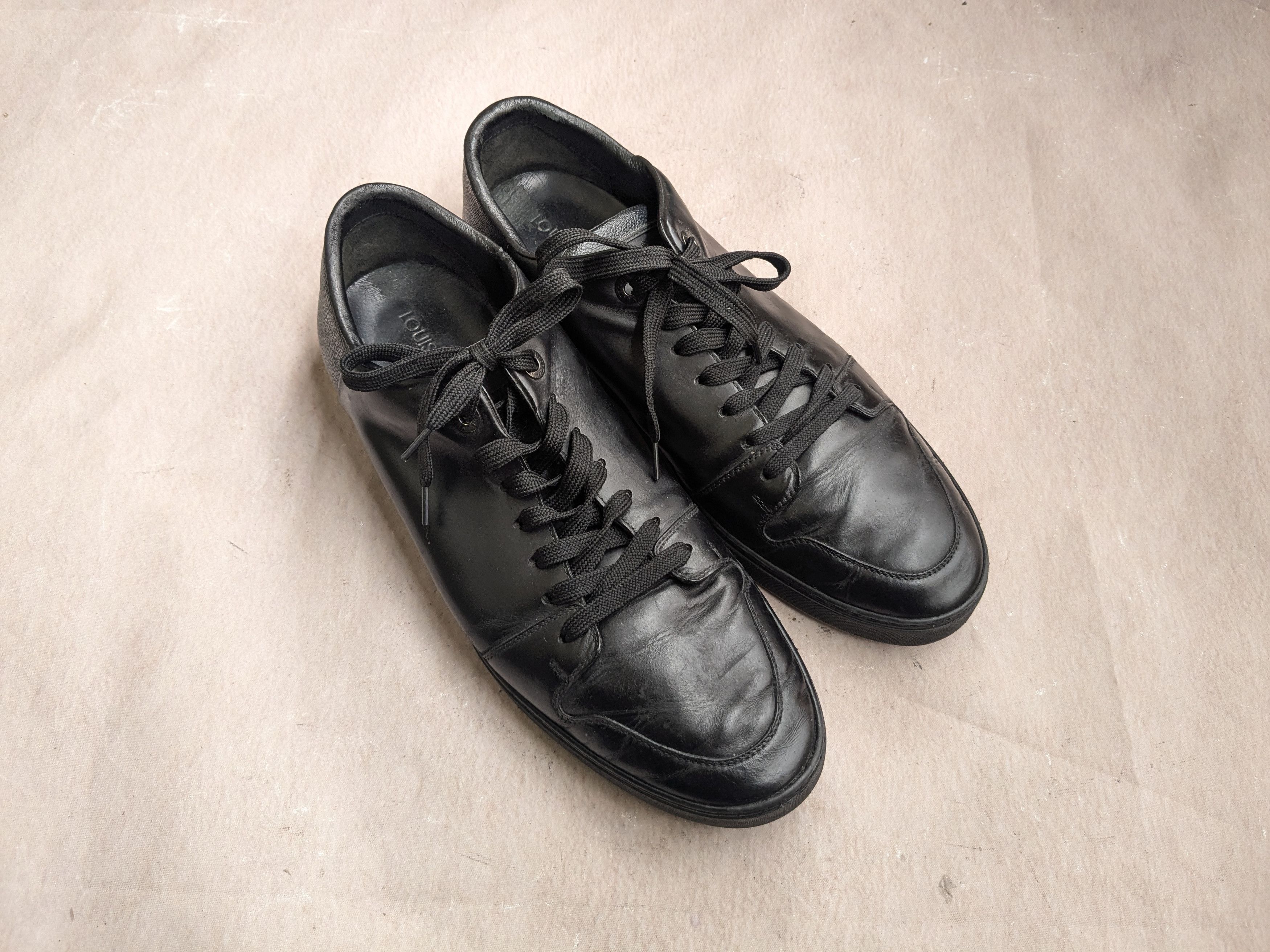 Louis Vuitton Louis Vuitton Damier Monogram Sneakers Black 10 Leather Low Size US 10 / EU 43 - 2 Thumbnail