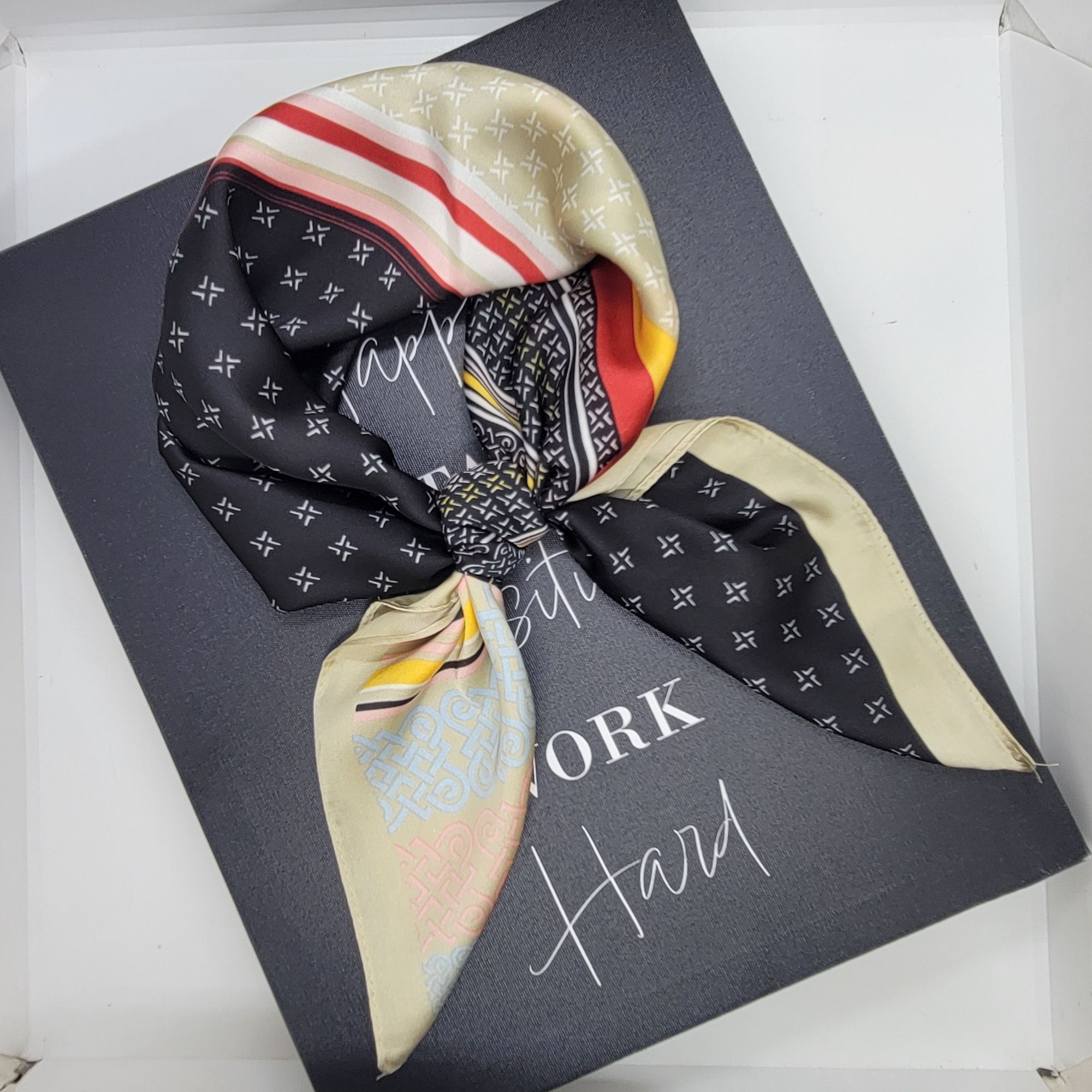Other Patchwork Print Silk Appearance Square Scarf Stylish & Versa Size ONE SIZE - 2 Thumbnail