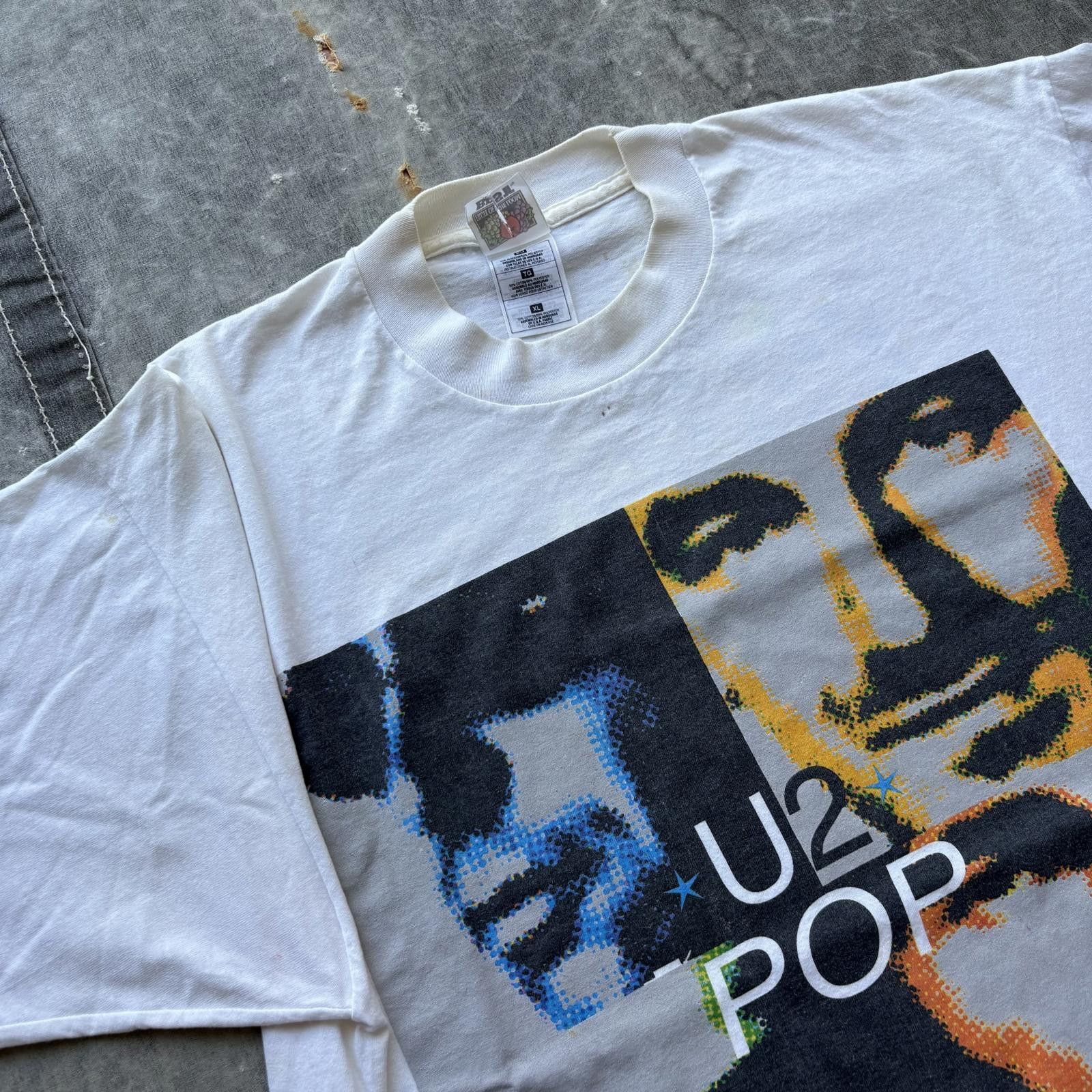 Band Tees Vintage 90s U2 Pop Mart Tour Unique Rock Band Music Shirt Size US XL / EU 56 / 4 - 7 Thumbnail