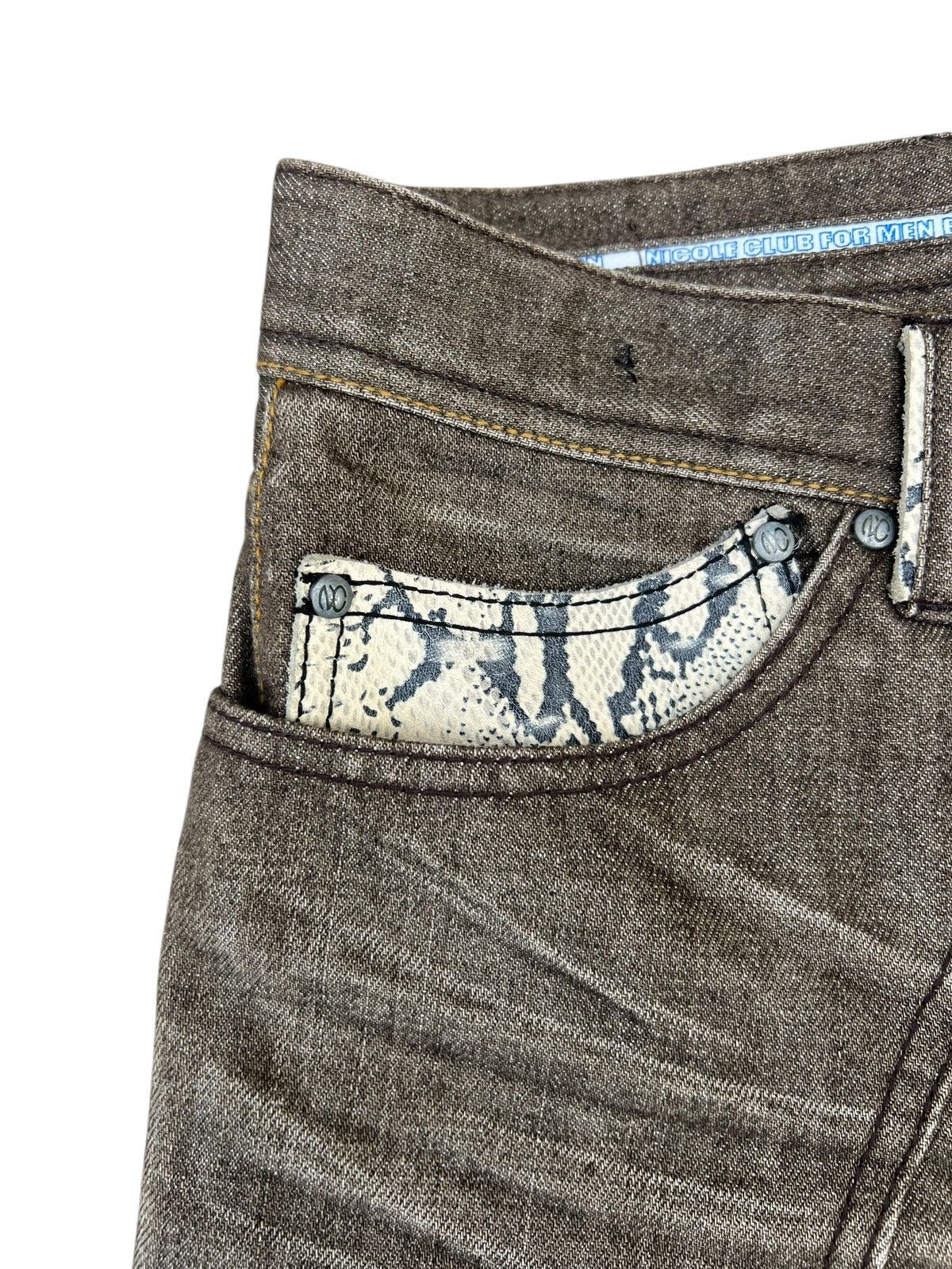 Japanese Brand Nicole Club For Men Japan Hybrid Denim Bootcut Jeans Size US 30 / EU 46 - 8 Thumbnail