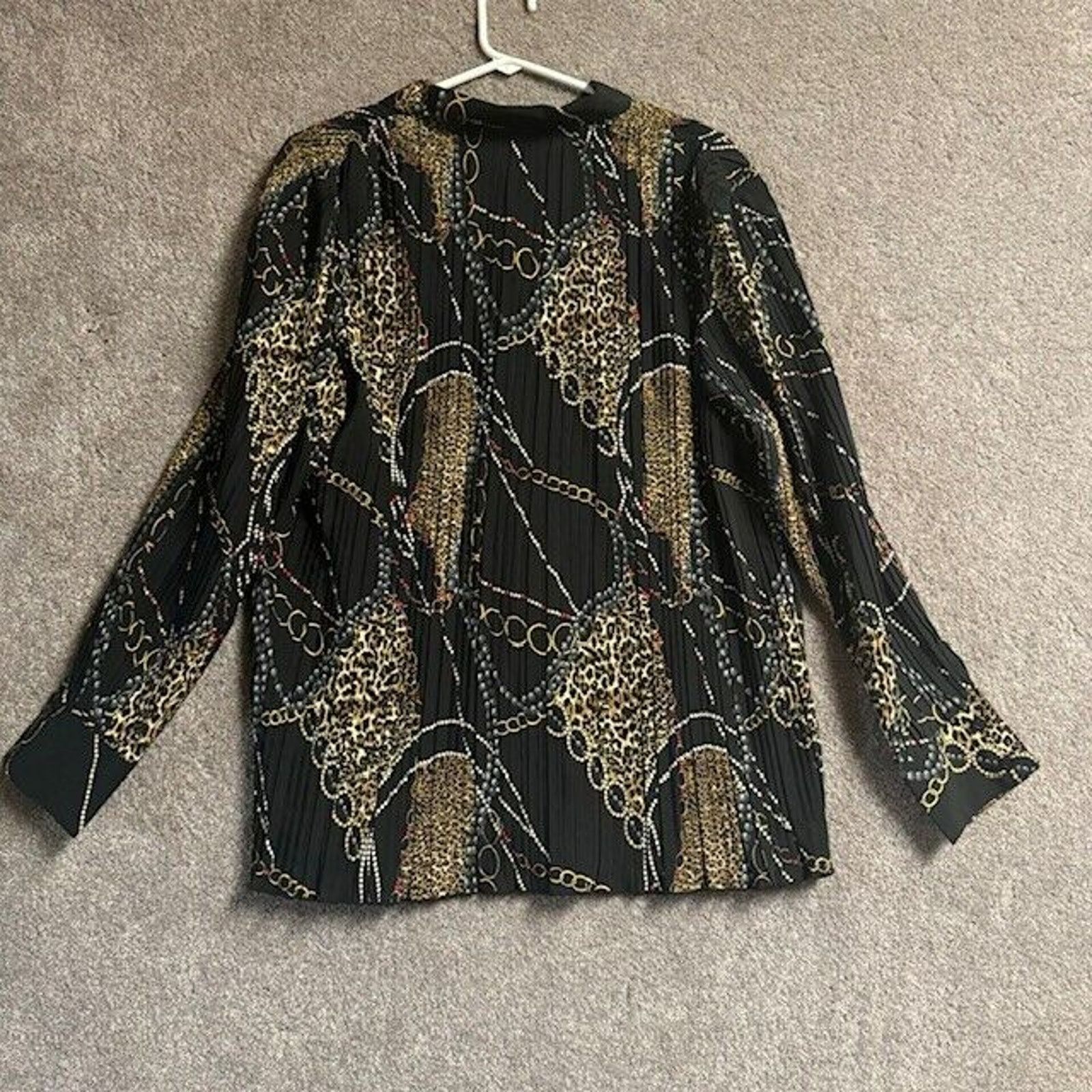 Other New Gear Blouse 1X Plus Leopard Print Chain 80s Inspired Y2K Size XL / US 12-14 / IT 48-50 - 3 Thumbnail