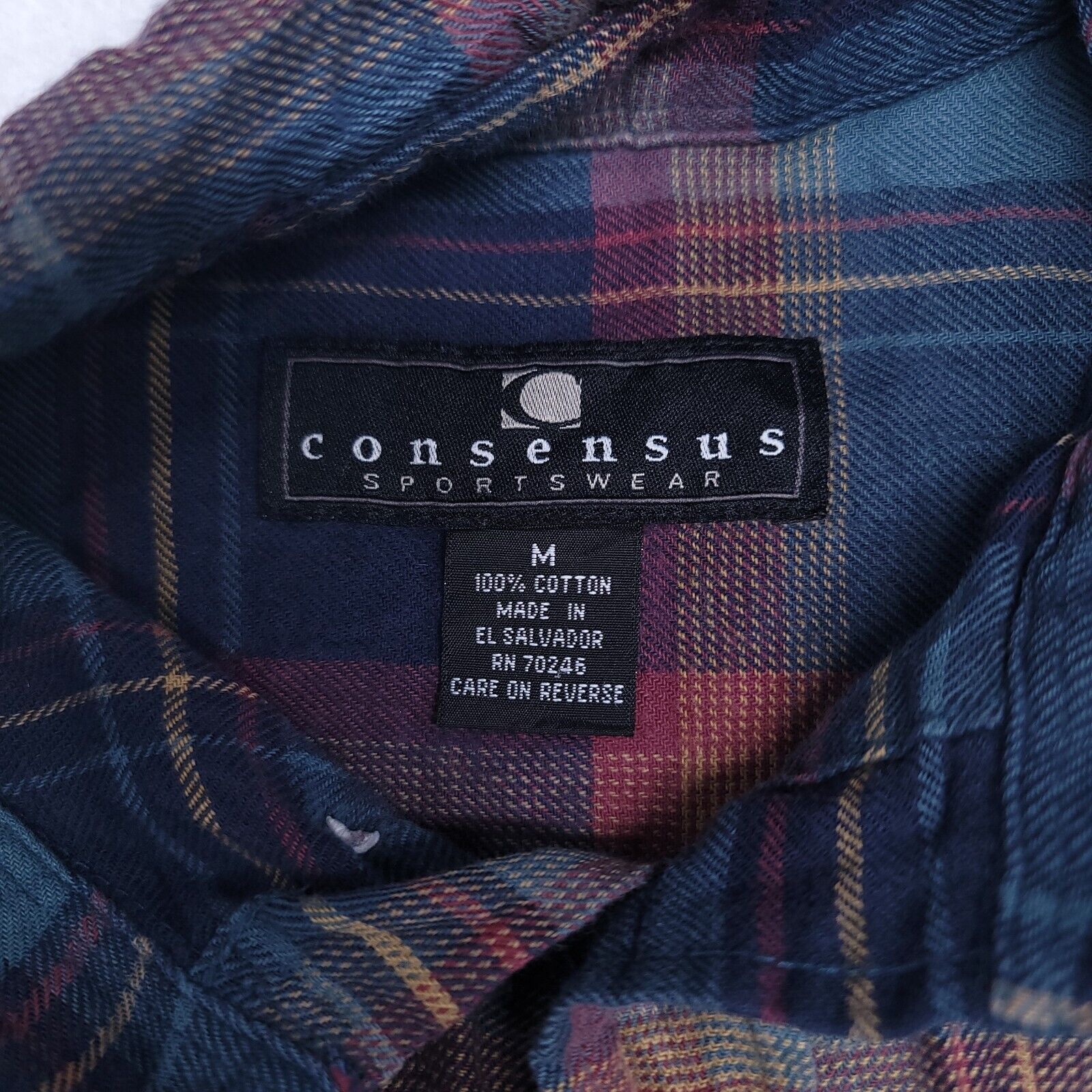 Consensus Sportswear Consensus Madras Flannel Casual Shirt Men Size Medium M Blue Size US M / EU 48-50 / 2 - 3 Thumbnail