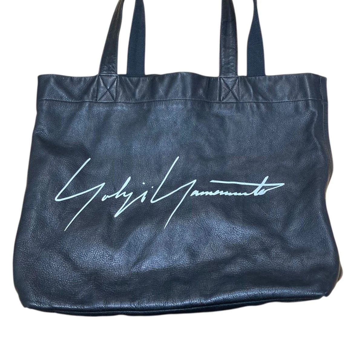 Yohji Yamamoto YOHJI YAMAMOTO Signature Logo Leather Tote Bag Size ONE SIZE - 3 Thumbnail
