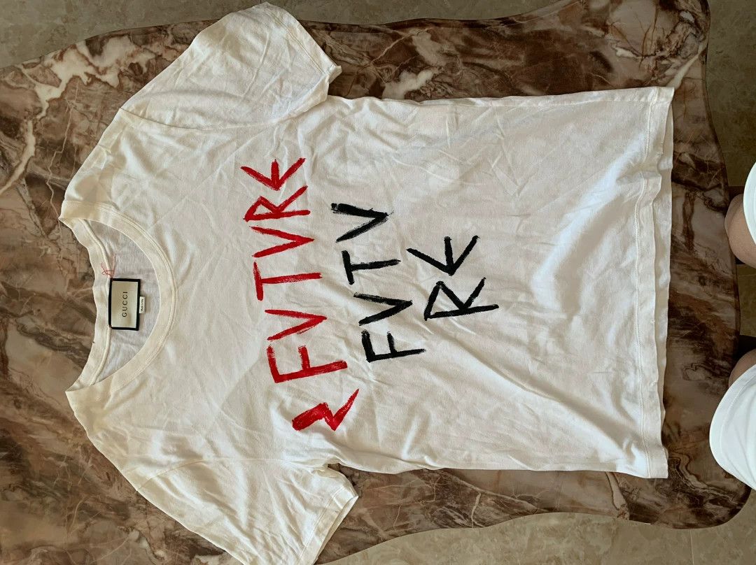 Gucci Gucci Classic Graffiti White Short Sleeve T-Shirt XL Size US XL / EU 56 / 4 - 1 Thumbnail
